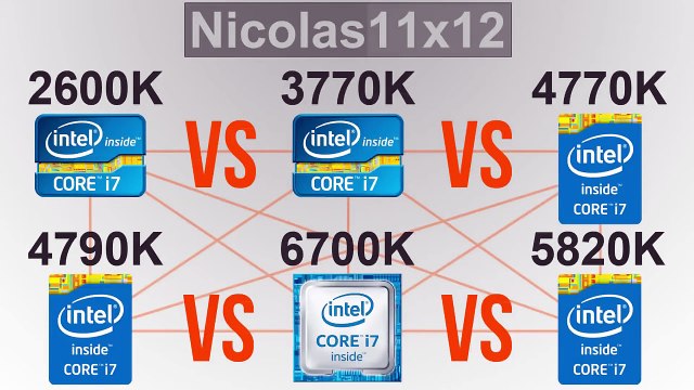 Intel i7-2600K vs i7-3770K vs i7-4770K vs i7-4790K vs i7-6700K vs i7-5820K