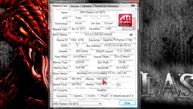 Sapphire AMD Radeon HD 6670 1GB GDDR5 HyperMemory Graphics Card Review
