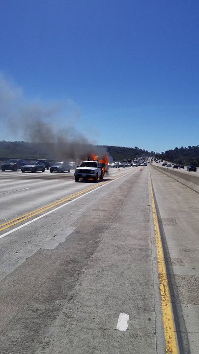 Burning Truck on I-5