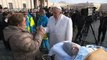 Touching moment between the Pope and a patient on a stretcher