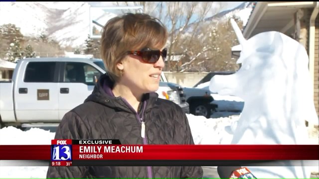 Snow Sculptor Brings Joy to Utah Neighborhood