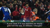 Salah avoided extra training with 'lively' cameo - Klopp