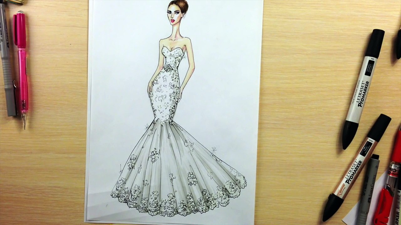 Featured image of post How To Draw A Dress Design We begin to separate the upper part of the straight lines as