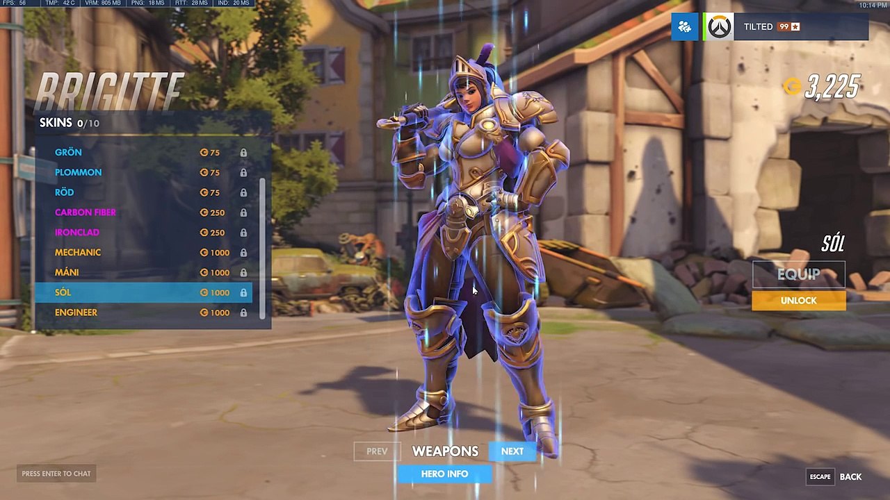 Overwatch: ALL Brigitte SKINS, Voice Lines & Highlight Intros!