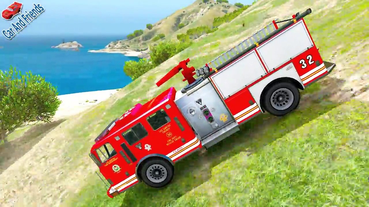 Party TRUCK TANKER And Police Car Fire Truck With Spiderman Songs For Kids Nursery Rhymes