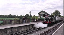 Steam Engine Letting off Steam and Departing the Heritage Railway Train Station