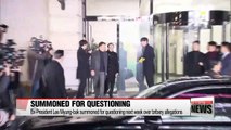 Ex-President Lee Myung-bak summoned for questioning over bribery allegations