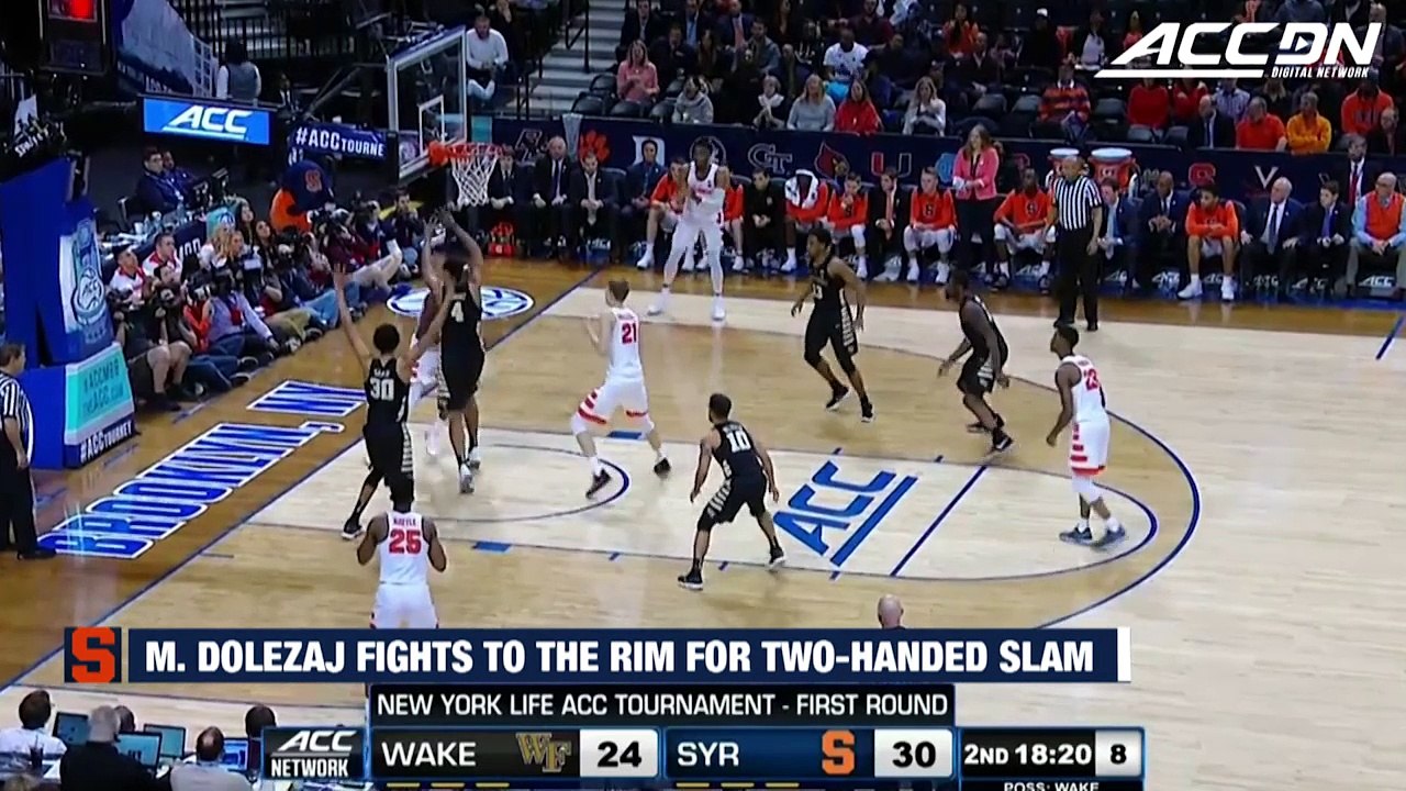 Syracuse's Marek Dolezaj Uploads Two-Handed Dunk In Traffic vs. Wake Forest