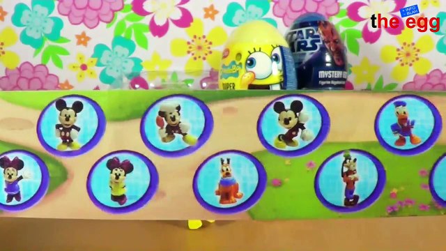 4 various Plastic Kinder Surprise Eggs, Diseny Cars, Mickey Mouse, SpongeBob and Star Wars unboxing
