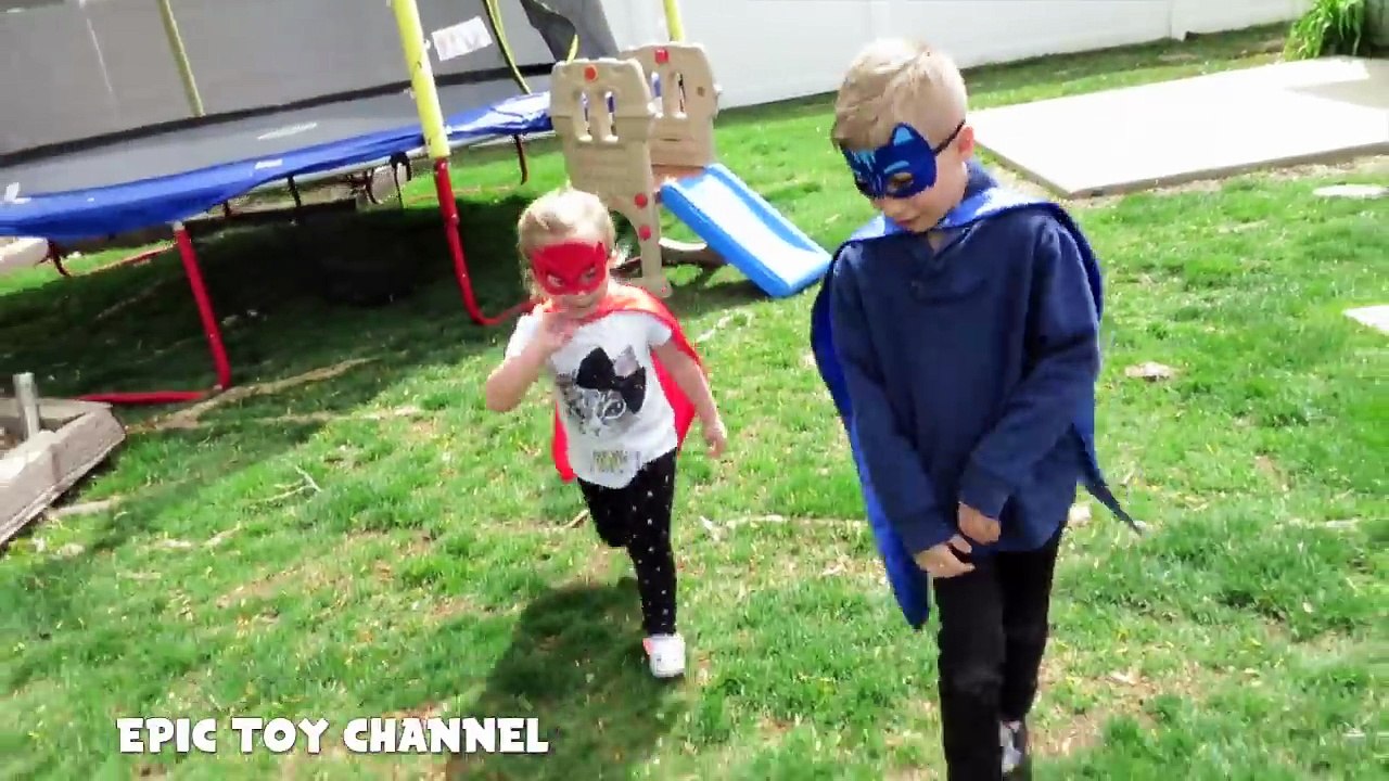 PJ MASKS Catboy Owlette Gekko Disney Junior Parody + PJ Masks Surprise Eggs & Disney Surprise Toys