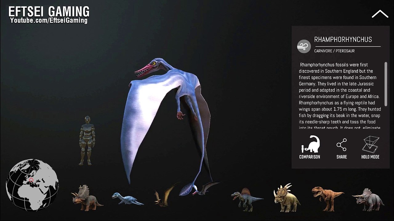 3D Dino - Size Comparison (20 Dinosaurs) | Eftsei Gaming