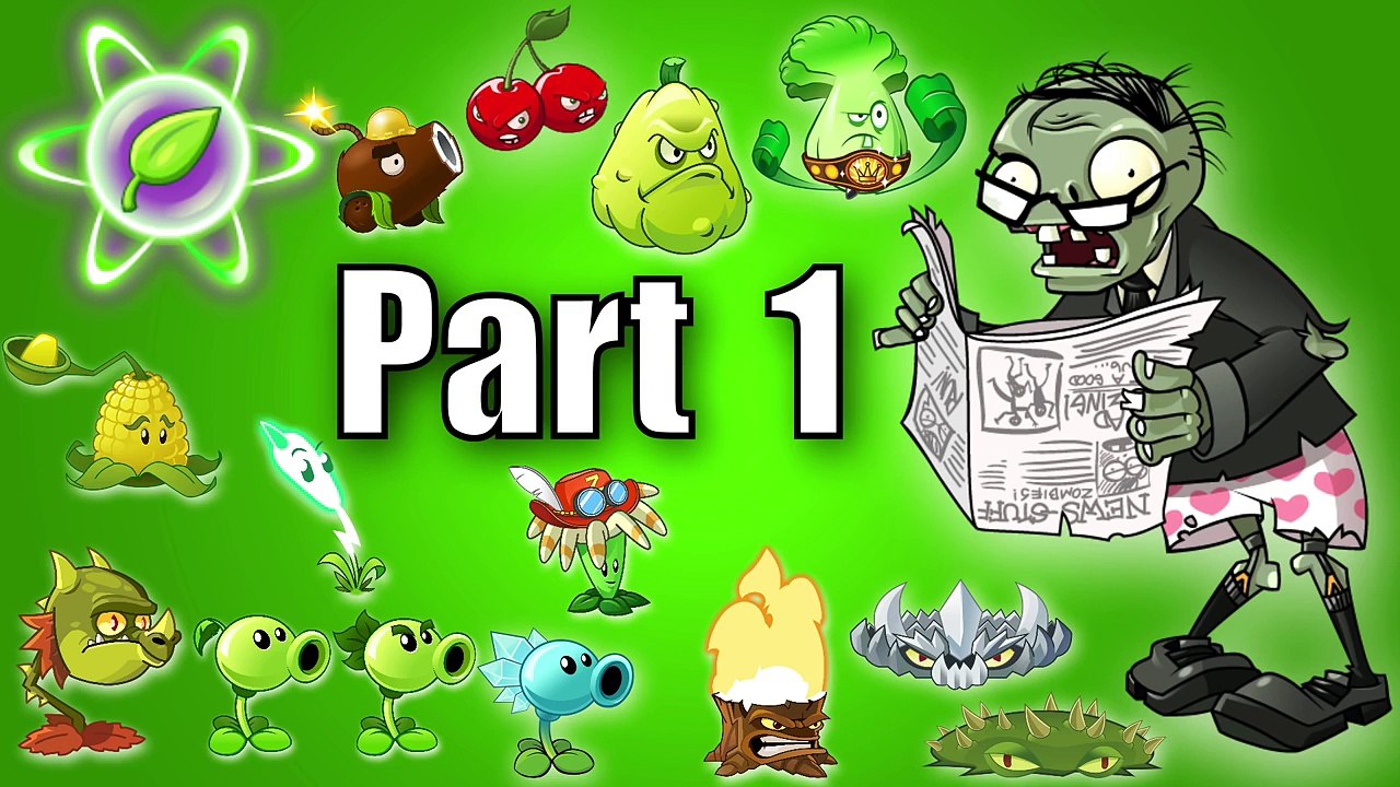 Plants vs Zombies 2 All Plants Power Up vs Newspaper Zombie from MODERN DAY Part 1