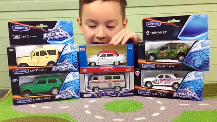 Рено Дастер, два УАЗика и две Волги. Машинки Autotime Распаковка и обзор игрушек