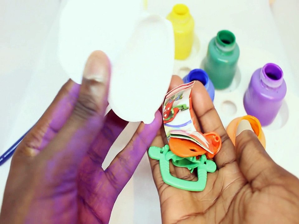 Learn Colors Coffee Box Kinetic Sand Ice Cream Surprise Toys & Hand Body Paint How To Make For Kids