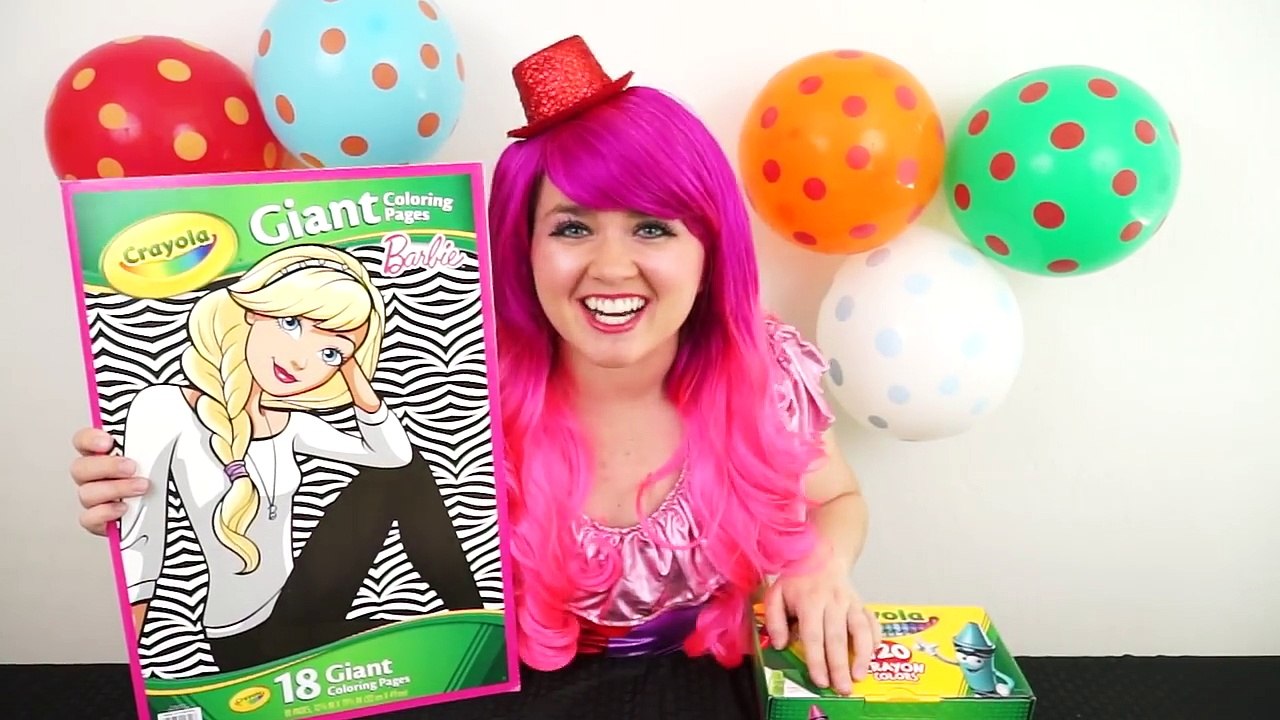 Coloring Barbie GIANT Coloring Book Page Crayola Crayons | COLORING WITH KiMMi THE CLOWN
