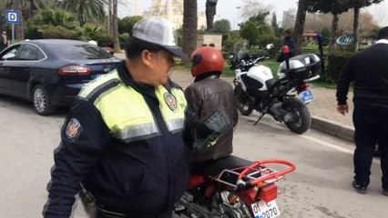 Trafik polisinden tabletli denetim