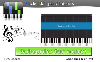 Beethoven - Für Elise Piano Tutorial (50% Speed)