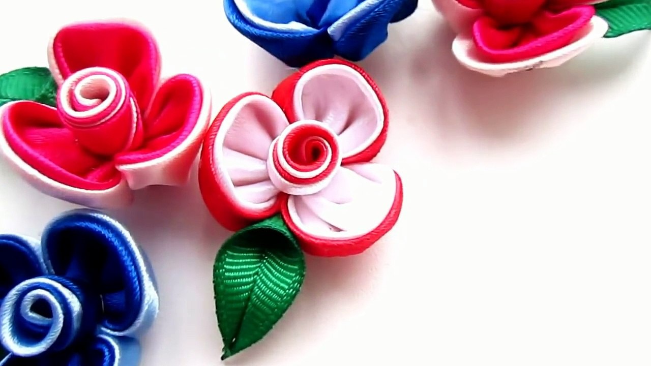 Цветок канзаши / Мастер-класс / Kanzashi flower / DIY Kanzashi / Ribbon flower tutorial