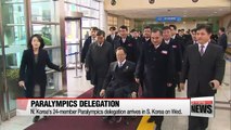 N. Korea's Paralympics delegation arrives in South Korea