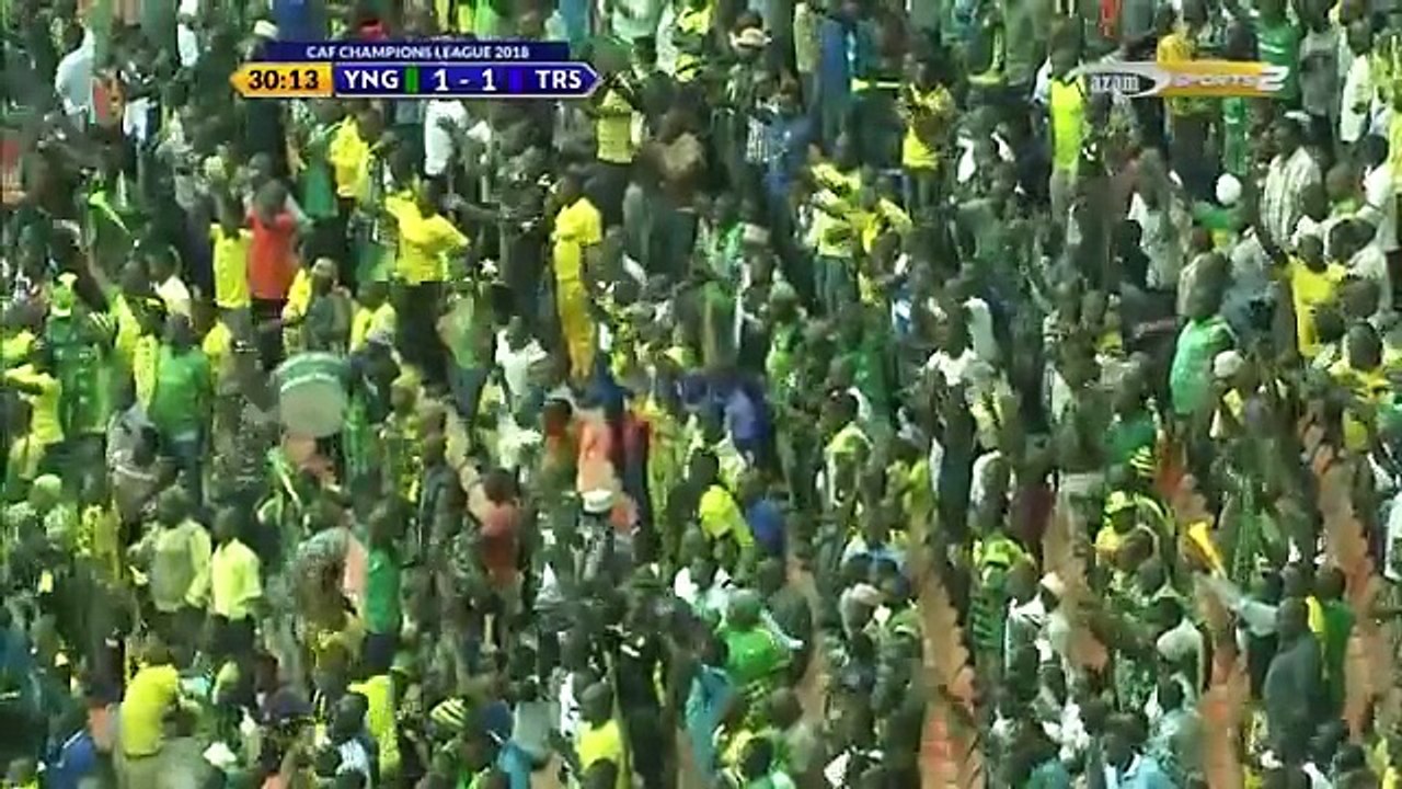 Goli la Chirwa akiisawazishia Yanga dhidi ya Township Rollers half time 1-1