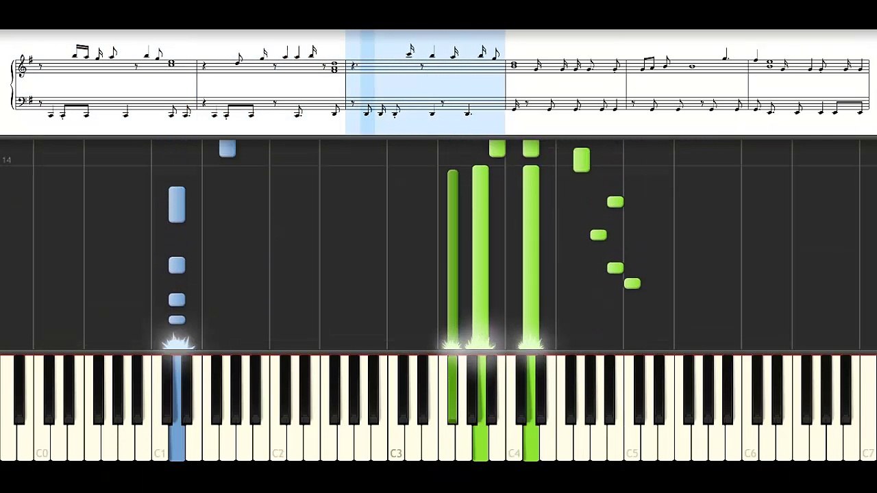 Dying Inside To Hold You piano synthesia