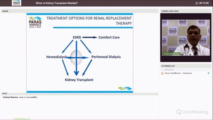 Paras Gurgaon - Webinar - When & Why Kidney Transplant Needed - Dr. P.N Gupta