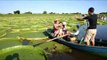 Huge water lilies attract visitors to Paraguay river