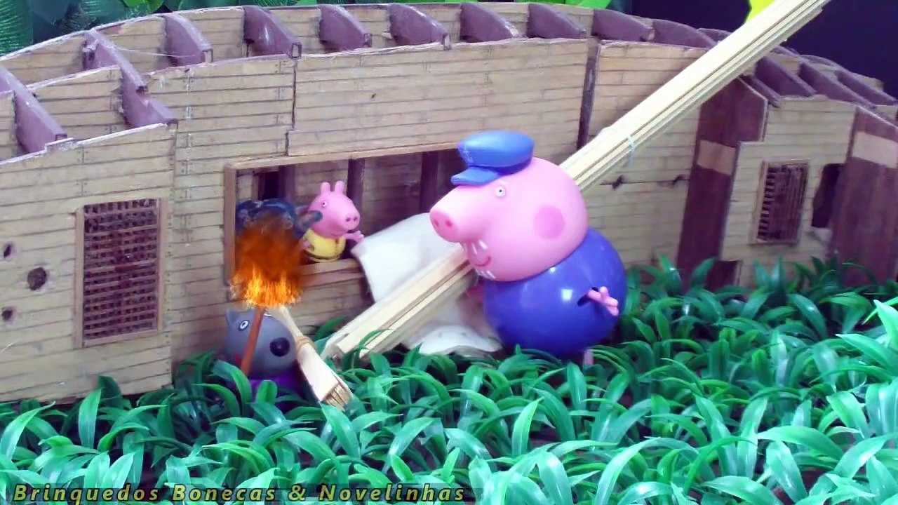 Vovô Pig mostra ao Pig George Danny Cão Navio que ele encontrou. Ep. 5 Aventura na Ilha Misteriosa