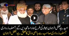 High hopes: Zardari says JUI-F chief Fazl-ur-Rehman will support PPP for election of Senate chairman