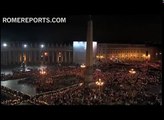 The Pope attends the candlight procession in the Vatican for the anniversary of the Council