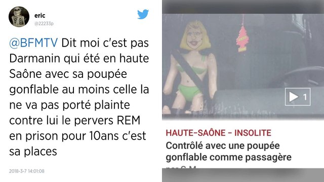 Les gendarmes contrôlent un véhicule : la passagère était une poupée gonflable...