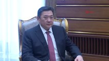 Moğolistan Meclis Başkanı Enkhbold ile KKTC Başbakanı Tufan Erhürman Beştepe'de
