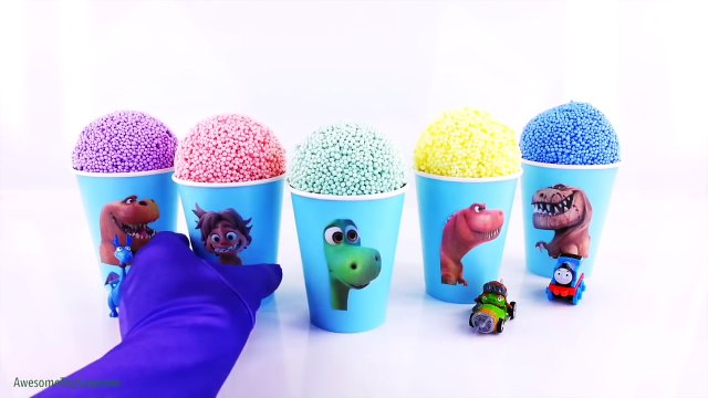 The Good Dinosaur Spiderman Ice Cream Clay Foam Snow Cone Play-Doh Dippin Dots Learn Colors Series