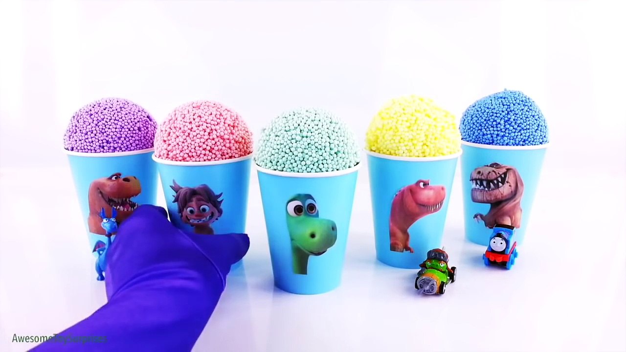 The Good Dinosaur Spiderman Ice Cream Clay Foam Snow Cone Play-Doh Dippin Dots Learn Colors Series