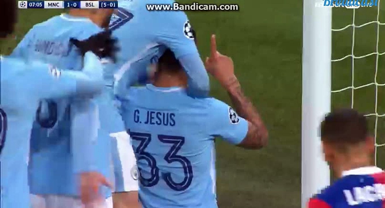 Goal G. Jesus Manchester city 1:0 Basel 07.03.18