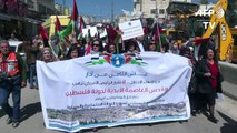 مسيرات نسائية في الأراضي الفلسطينية عشية اليوم العالمي للمرأة
