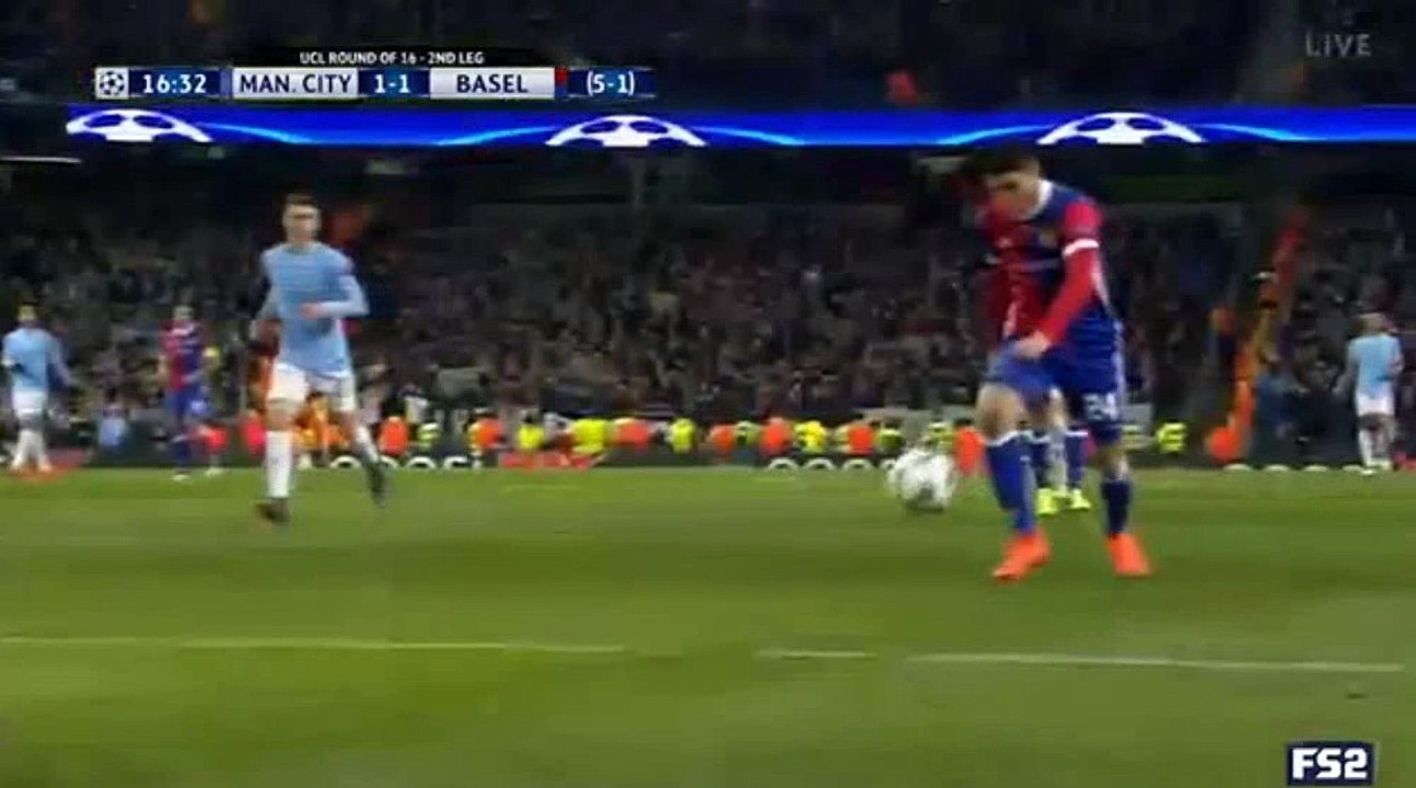 Mohamed Elyounoussi Goal HD -  Manchester City	1-1	Basel 07.03.2018