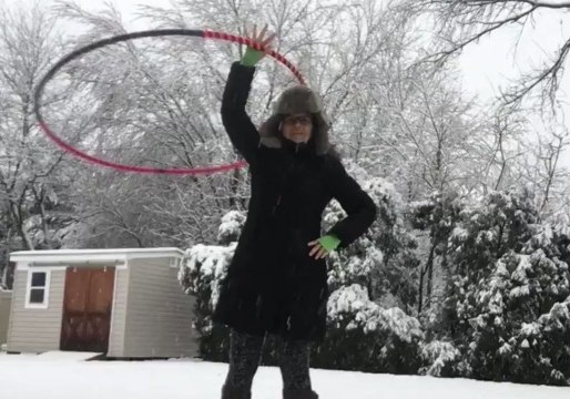 New Jersey Hula-Hooper Celebrates Thundersnow During Nor'easter