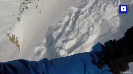 Watch the Terrifying Moment a Snowboarder Escapes an Avalanche