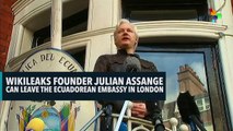 WIKILEAKS FOUNDER JULIAN ASSANGE CAN LEAVE THE ECUADOREAN EMBASSY IN LONDON