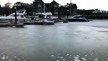 Ola de frío siberiano congeló un puerto en el Reino Unido