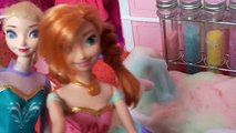 Anna and Elsa Toddlers Visit Barbie Day Spa Relax Family Fun Toys and Doll Stories