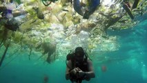 Diver spotted massive rubbish in Indonesia's Bali sea