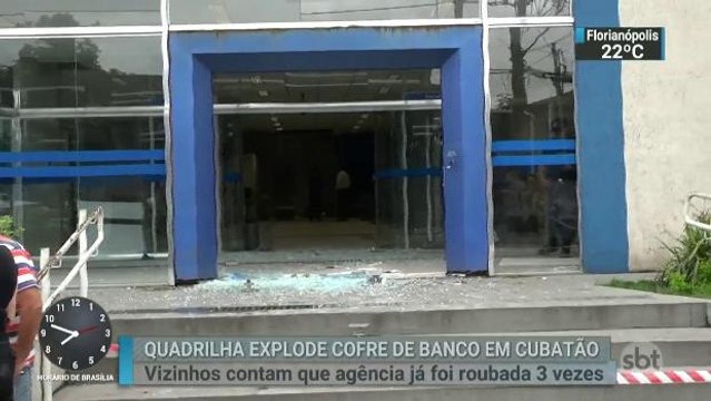 Assaltantes invadem banco em Cubatão e levam todo dinheiro do cofre