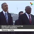 Barcak Obama Lays Wreath at Jose Marti Memorial