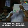 Bolivian President Evo Morales Cast his Ballot