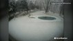 Timelapse shows how fast nor'easter buries New Jersey yard in snow