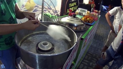 Как делают сахарную вату, сладкая вата изготовление / Cotton candy
