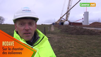 Sur le chantier des éoliennes à Modave