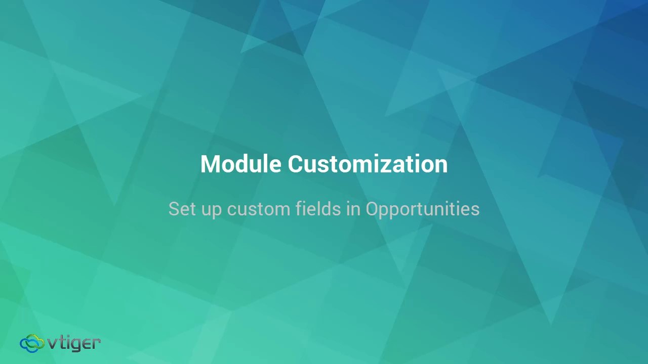 Set up custom fields in opportunities in Vtiger CRM